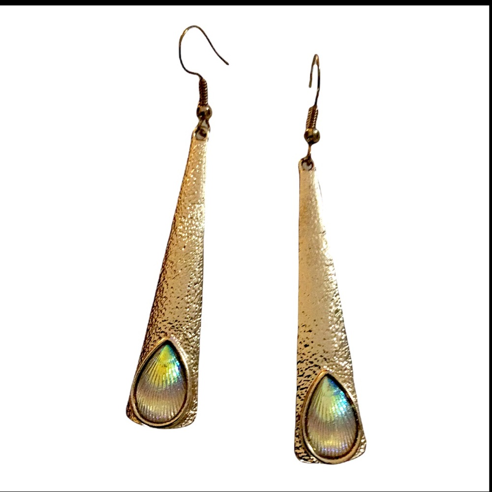 Iridescent Teardrop Dangle Earrings